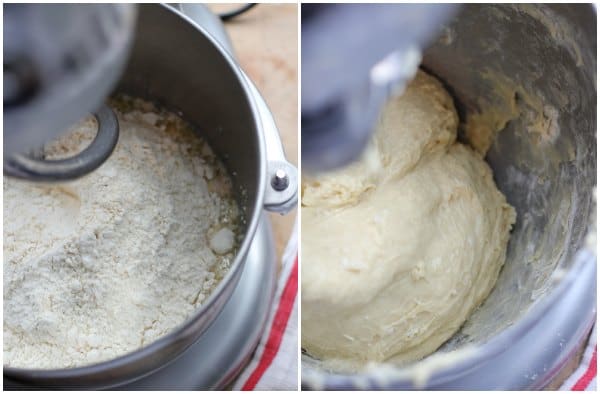 yeast dough being mixed