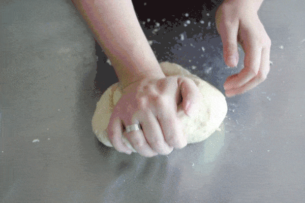 Gif of kneading dough by hand