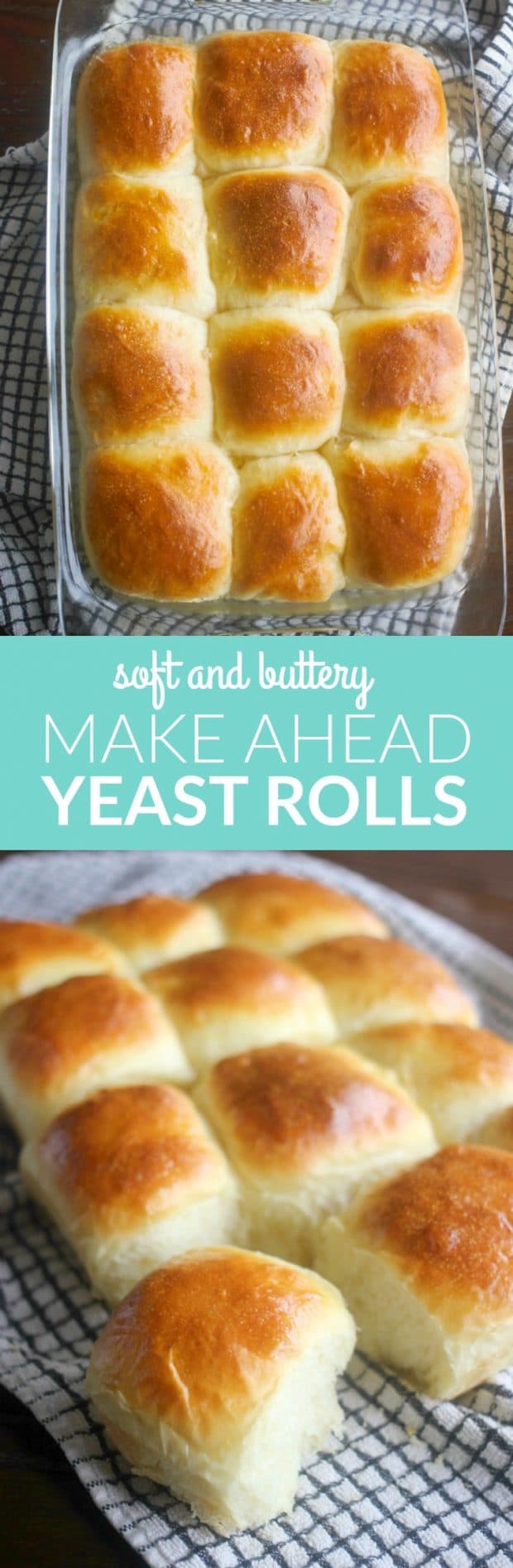 These easy soft yeast rolls can be made ahead and refrigerated until you are ready to bake and serve. They result in tender, fluffy, chewy and buttery rolls!