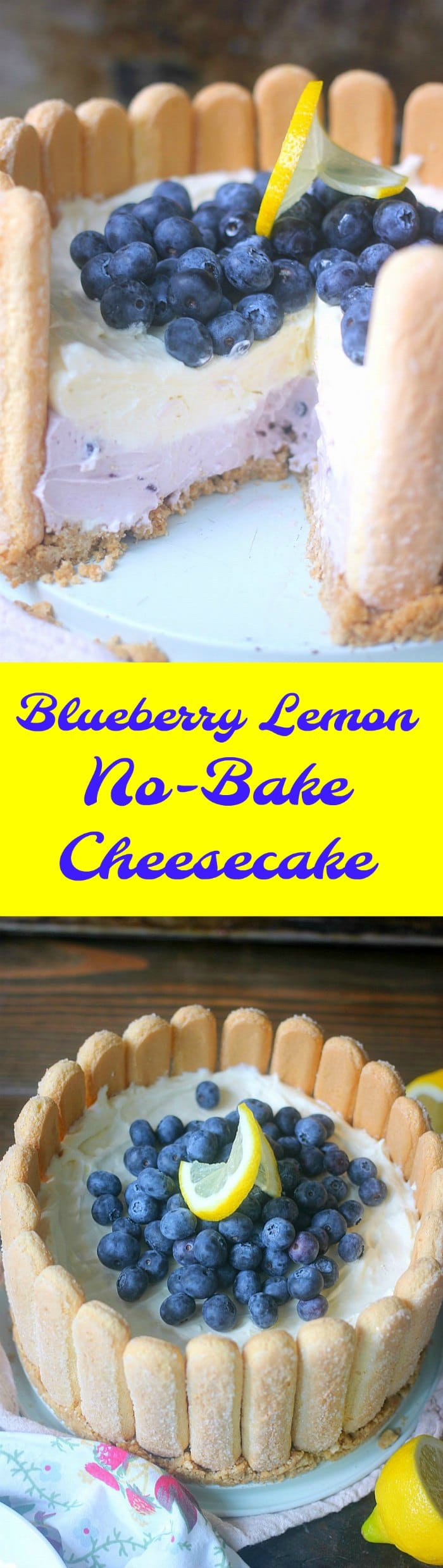 Blueberry Lemon No-Bake Cheesecake