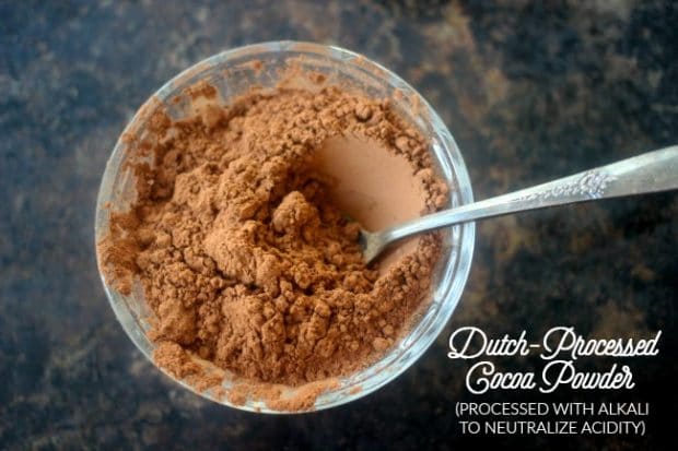 Dutch processed cocoa powder in a bowl