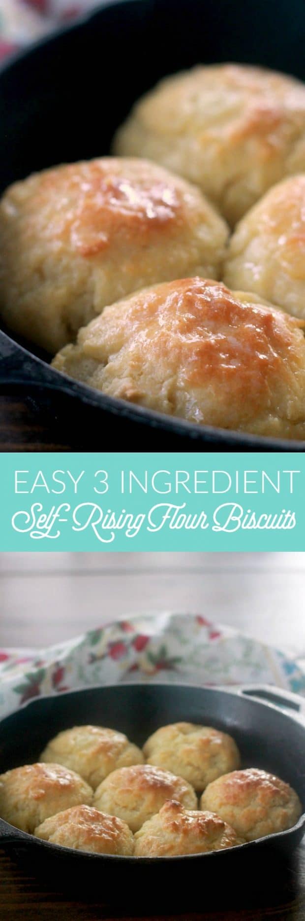 Self-Rising Flour Biscuits are the easiest biscuits you will ever make! The dough for these drop biscuits comes together in less than 10 minutes and uses only 3 ingredients: self-rising flour, salted butter, and milk or buttermilk!