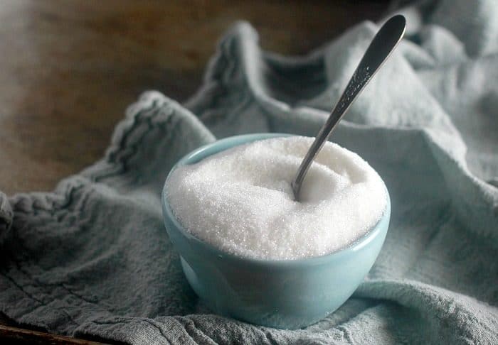 Bowl of granulated sugar
