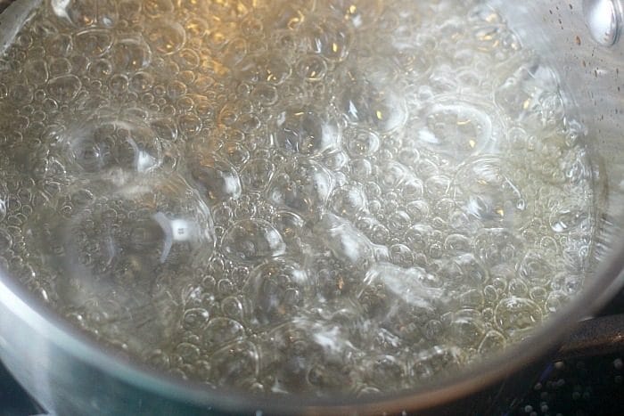 Sugar and water boiling to make caramel sauce