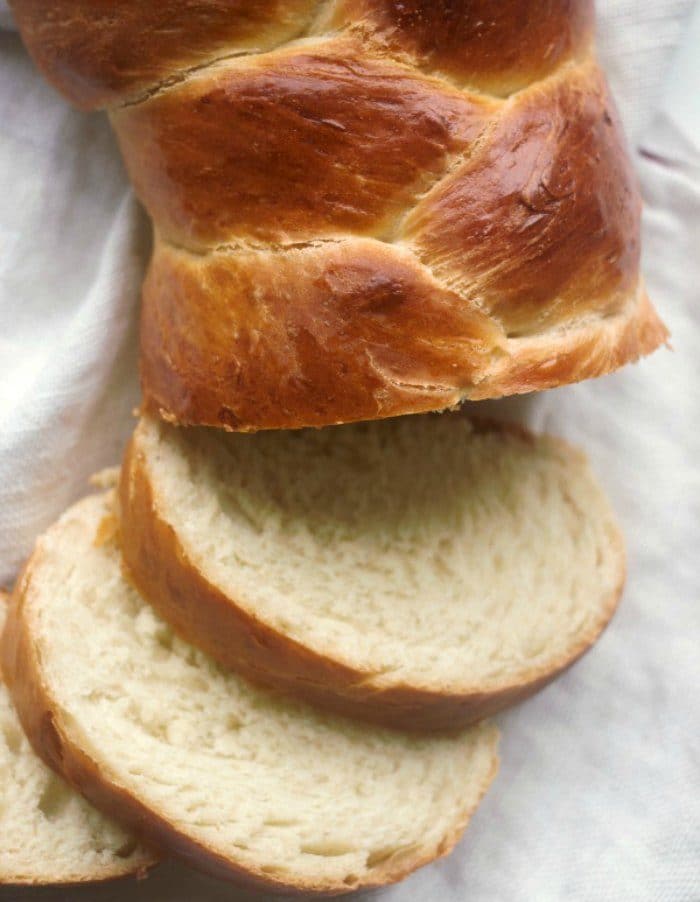 Challah bread made with yeast