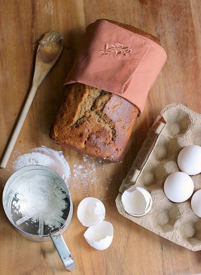 This basic quick bread recipe is adaptable to be savory or sweet. The recipe is delicious as is, or use it as a base recipe and add any spices, herbs, dried fruit, nuts, or any add-ins you like! There are endless combinations! Sweet quick bread loaf